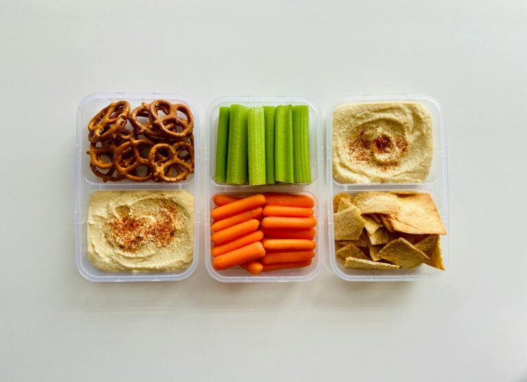 vegan packed snacks in plastic containers